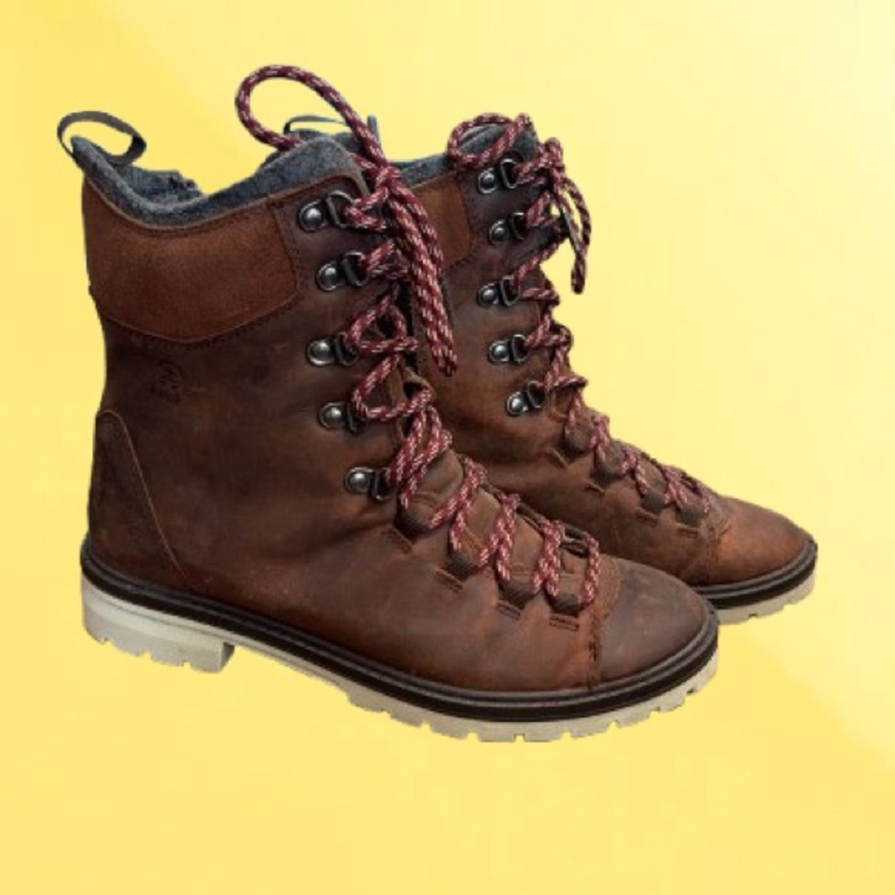 Kamik Brown Lace-Up Winter Boots Women’s 9 Us Euc